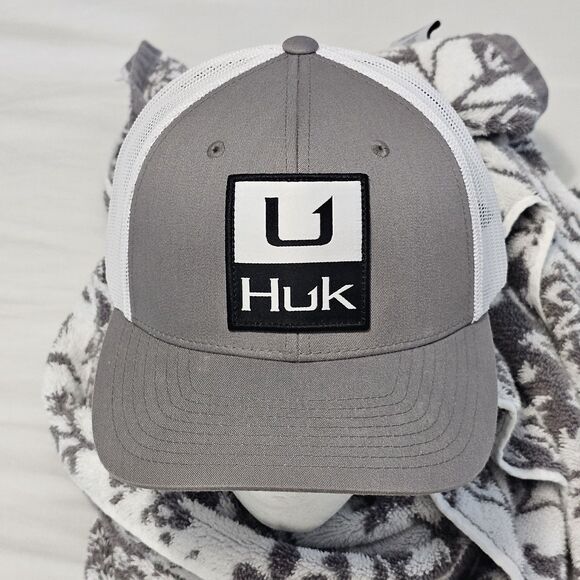 Huk Huk'd Up Trucker Hat Cap Grey Black And White Adjustable Snapback - Picture 1 of 10